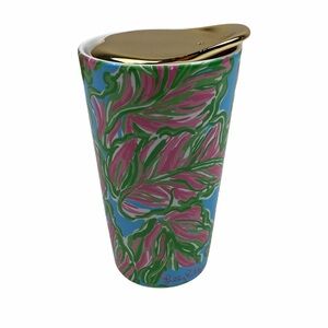 Lilly Pulitzer Ceramic Travel Coffee Mug in the bungalows